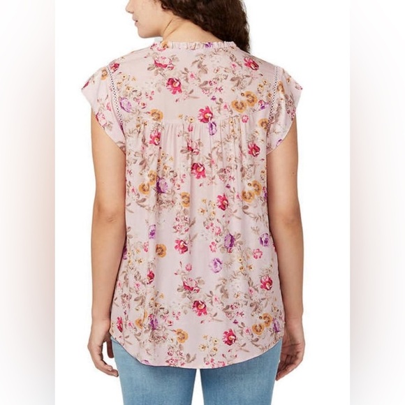 Buffalo David Bitton, Pink Floral Blouse, Size XL - Picture 4 of 10